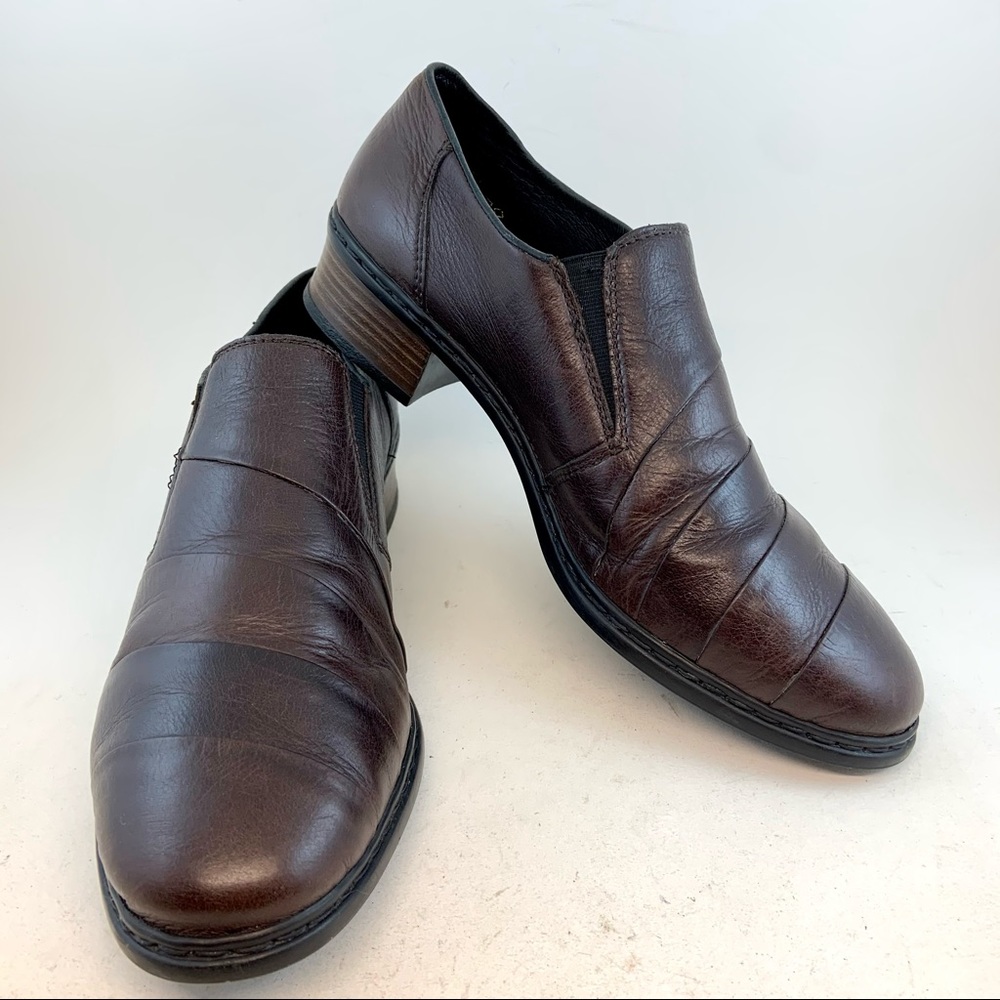 Rieker Antistress Pleated Ruched Heeled Loafers 8